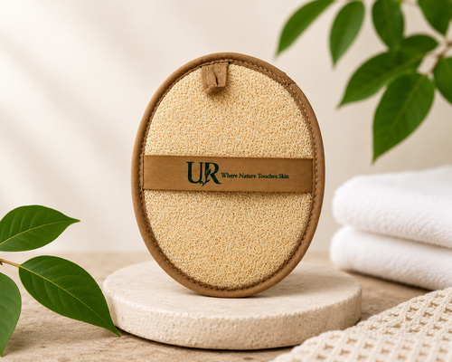 Single Colombian loofah pad with cotton strap